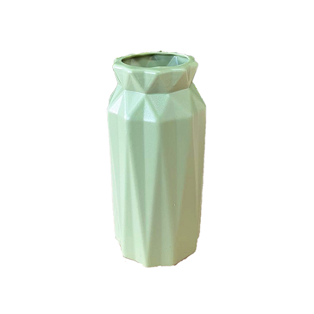 Vaso Plástico Glam Verde Eucalipto Decorativo Flor Artificial