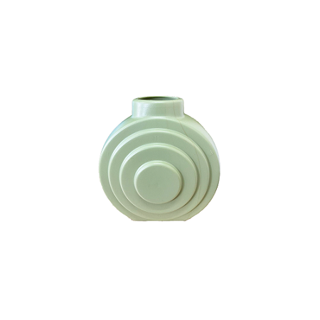 Vaso Plástico Orbe Verde Eucalipto Decorativo Flor Artificial