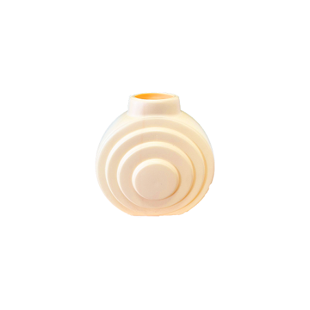 Vaso Plástico Orbe Amarelo Bebê Decorativo Flor Artificial