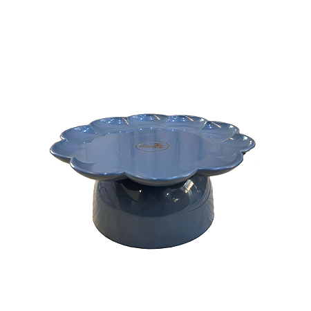 Boleira Flor Grande Com Pé Só Boleiras Azul Gris Festa