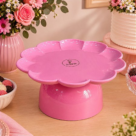 Boleira Flor Grande Com Pé Só Boleiras Rosa Festa