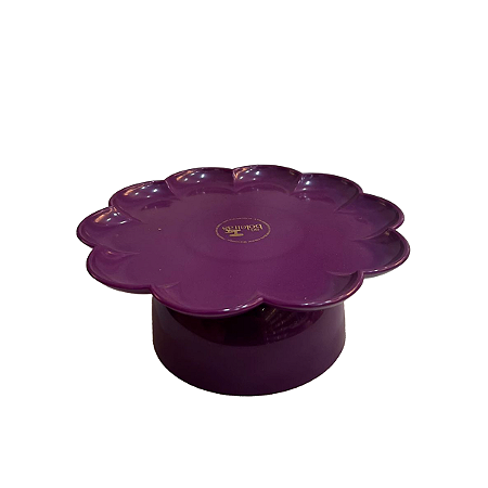Boleira Flor Grande Com Pé Só Boleiras Roxo Festa