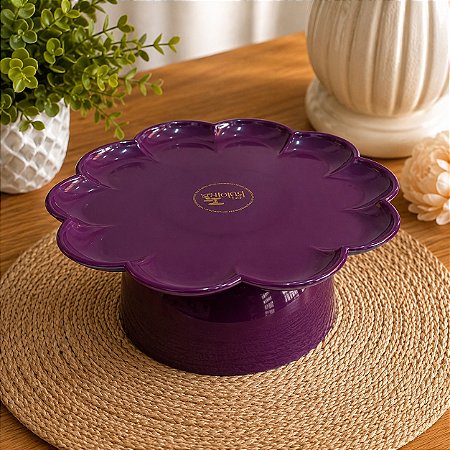 Boleira Flor Grande Com Pé Só Boleiras Roxo Festa