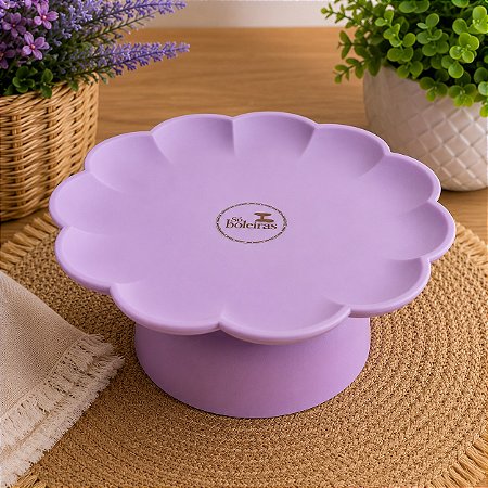 Boleira Flor Grande Com Pé Fosco Lilás Só Boleiras
