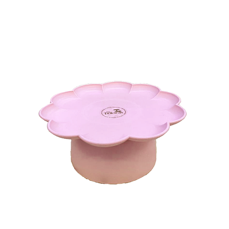 Boleira Flor Grande Com Pé Fosco Rosa Bebê Só Boleiras