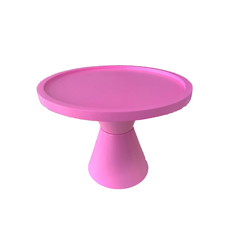 Prato Bahamas Grande Pé Duplo Pink Fosco Decoração Festa
