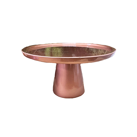 Prato Chicago Pequeno Cerâmica Rose Gold Brilhante Decorativo