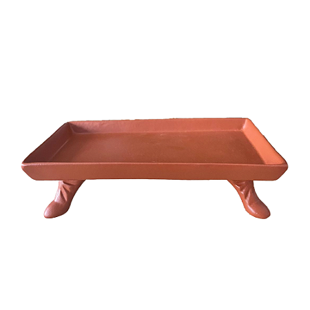 Mini Bandeja Chicago Retangular Com Pé Terracota Fosco