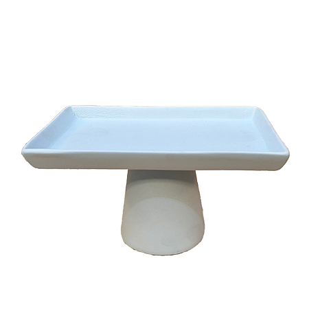 Mini Prato Chicago Retangular Pé Redondo Azul Candy Fosco