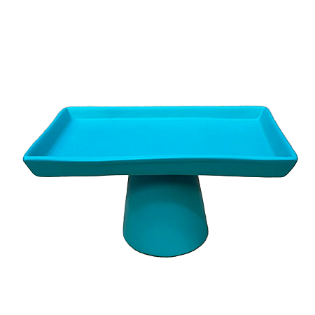 Mini Prato Chicago Retangular Pé Redondo Tiffany Fosco