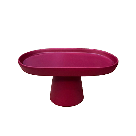 Mini Prato Chicago Oval Pé Redondo Marsala Fosco Decoração