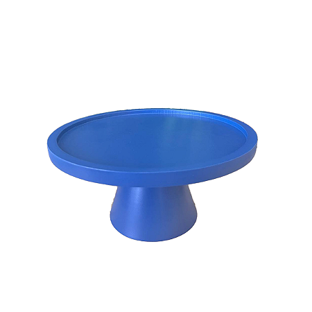 Prato Bahamas Gde Pé Simples Azul Gris Fosco Decoração