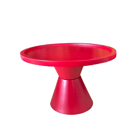 Prato Bahamas Gde Pé Duplo Vermelho Fosco Decoração Festa