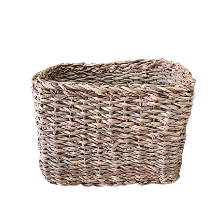 Cesto De Palha Retangular Médio 24CM Decoração