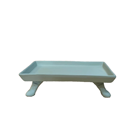 Mini Bandeja Chicago Retangular Com Pé Verde Menta Decoração