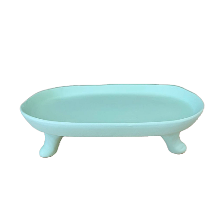 Mini Bandeja Chicago Oval Com Pé Verde Bebê Decorativo