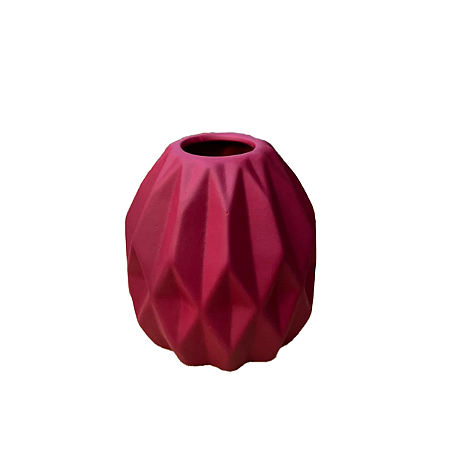 Vaso Geométrico Pequeno Marsala Fosco Decorativo Flores