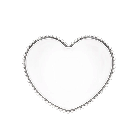 Bandeja Coração Cristal 25x22x2 Pearl Decorativa