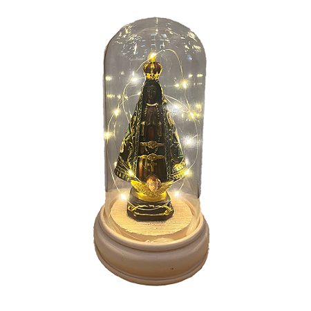 Redoma Led Com a Nossa Senhora Aparecida Acrílico Decorativa Festas