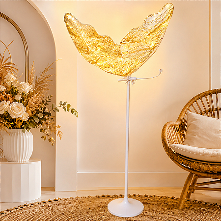 Borboleta Led Bivolt Det Dourado 100 Cm Não Movimenta Enfeite