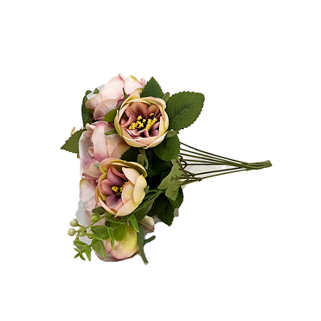Buque Peonia Lilás Decorativa Flores Artificiais Decoração