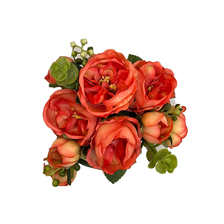 Buque Peonia Vermelho Decorativa Flores Artificiais Decoração