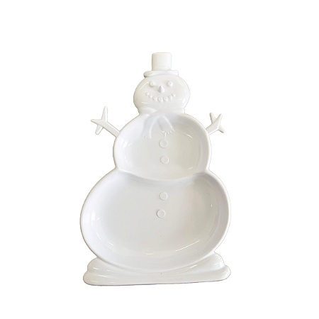 Bandeja Boneco De Neve Só Boleiras Branco Liso Natal Decorativo