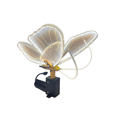 BORBOLETA LED BIVOLT 40CM COM MOTOR MOVIMENTO SUPORTE ROSQUEAR