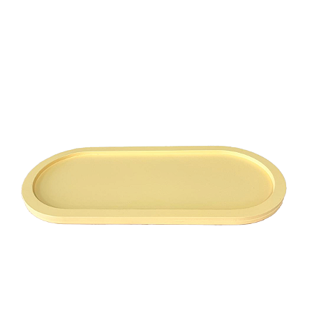 Bandeja Bahamas Oval Amarelo Candy Fosco Decoração MDF