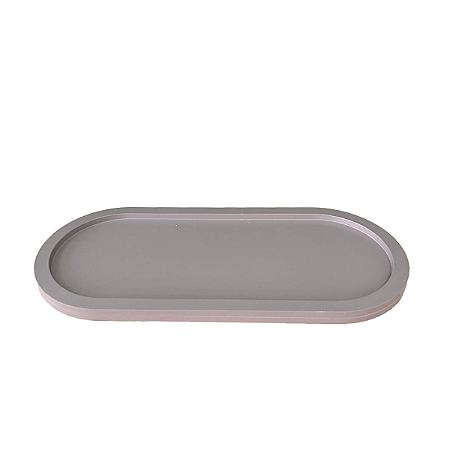 Bandeja Bahamas Oval Nude Fosco Decoração MDF Festas
