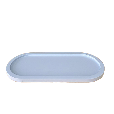 Bandeja Bahamas Oval Azul Candy Fosco Decoração MDF
