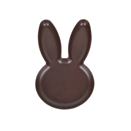 Bandeja Cabeça Coelho Páscoa Marrom Fosco Decorativa Plástico