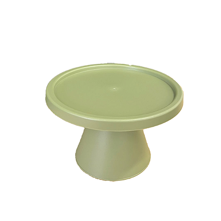 Boleira Cone Plástico 21Cm Verde Eucalipto Decoração Para Bolos