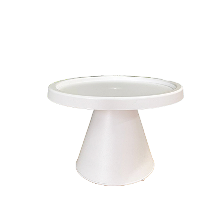 Boleira Cone Plástico 21Cm Branco Decoração Para Bolos