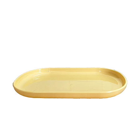 Bandeja Oval  Plástico 22x13 Amarelo Bebê Decoração Festa