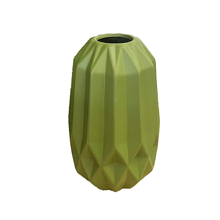 Vaso Geométrico GG Verde Menta Fosco Cerâmica Decoração