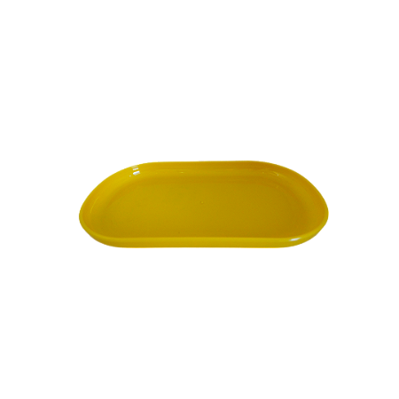 Bandeja Oval Plástico 22x13 Amarelo Decoração Festas