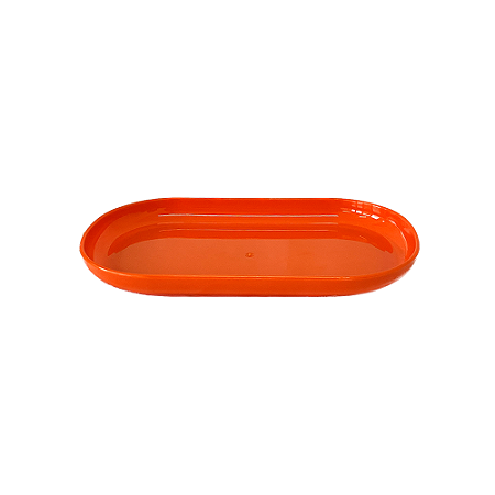 Bandeja Oval Plástico 22X13 Laranja Decorativa Mesa Festa