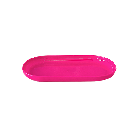 Bandeja Oval Plástico 22X13 Pink Decorativa Para Mesa Festa