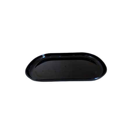 Bandeja Oval  Plástico 22x13 Preto Decoração Festa