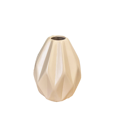 Vaso Suíça Cerâmica Bege Fosco Decoração Festas