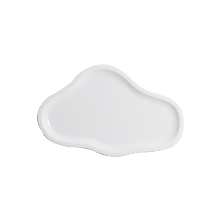 Bandeja Orgânica Dubai Plástica Decoração Branco Mod 1