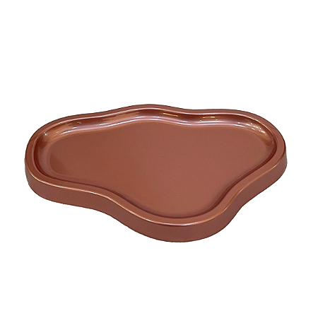 Bandeja Orgânica Dubai Plástica Decoração Rose Gold Mod 1