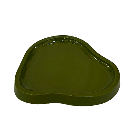 Bandeja Orgânica Dubai Plástica Decoração Verde Oliva Mod2