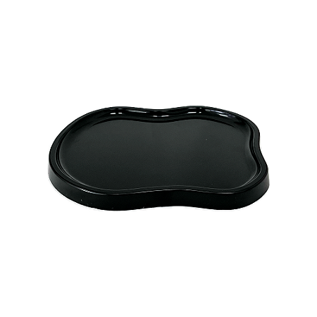 Bandeja Orgânica Dubai Plástico Preto Mod 3 Decorativo Festa