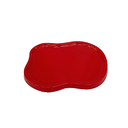 Bandeja Orgânica Dubai Plástico Vermelho Mod 3 Decorativa