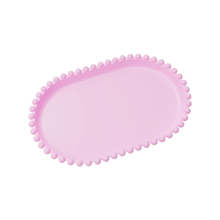 Bandeja Oval Bolinha Plástico Rosa Candy Decoração Festas