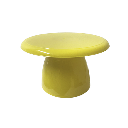 Boleira Cogumelo Plástico Amarelo Gema Decorativa Mesa Festa