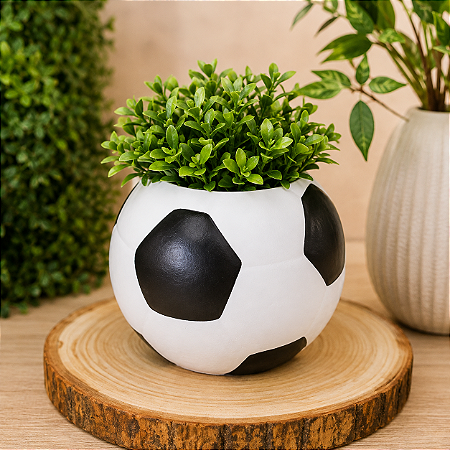 Cachepot Bola Futebol Cerâmica Decoração Festas Enfeite