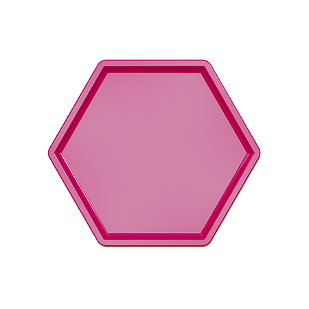 Bandeja Sextavada Dubai Plástica Magenta Grande Decorativa